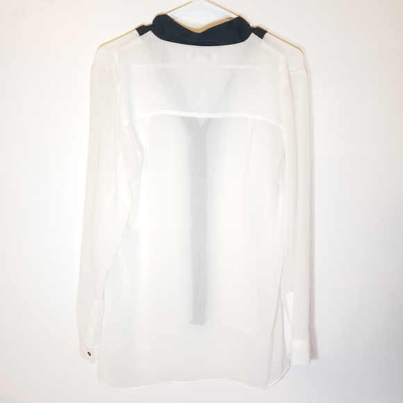 Kenneth Cole Sheer Black and White long blouse - Picture 2 of 4